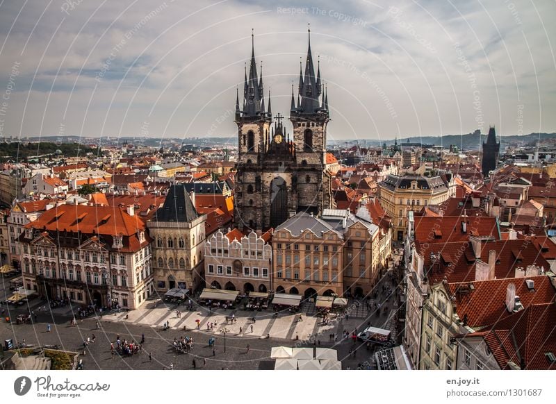 Altstädter Ring Ferien & Urlaub & Reisen Tourismus Ausflug Ferne Sightseeing Städtereise Sommer Sommerurlaub Himmel Horizont Schönes Wetter Prag Tschechien