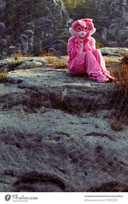 armes Häschen Kunst ästhetisch Unsinn Kostüm Karnevalskostüm rosa verkleidet verkleiden Schüchternheit erstaunt Hase & Kaninchen Hasenohren Hasenjagd Hasenzahn