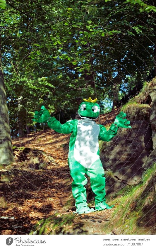 SHOWMASTER FROG Kunst Kunstwerk ästhetisch grün Wald Waldboden Waldlichtung Frosch Froschlurche Froschkönig Froschauge Karnevalskostüm Freude spaßig Spaßvogel