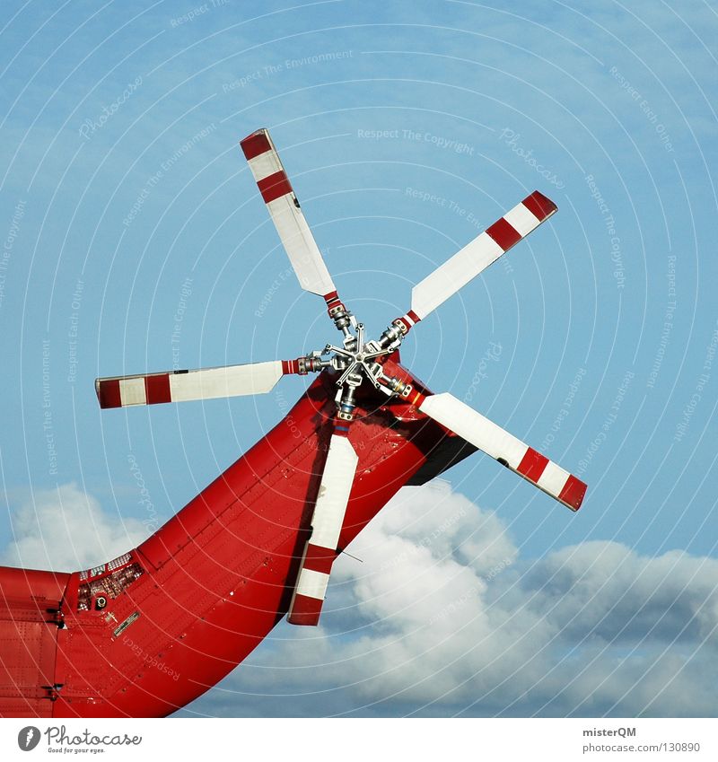 Rescue Me I Rescue Too, Ahaaaaaaa Hubschrauber Rettungshubschrauber retten Maschine rot weiß Wolken hoch Flughafen Rotor fliegen Technik & Technologie