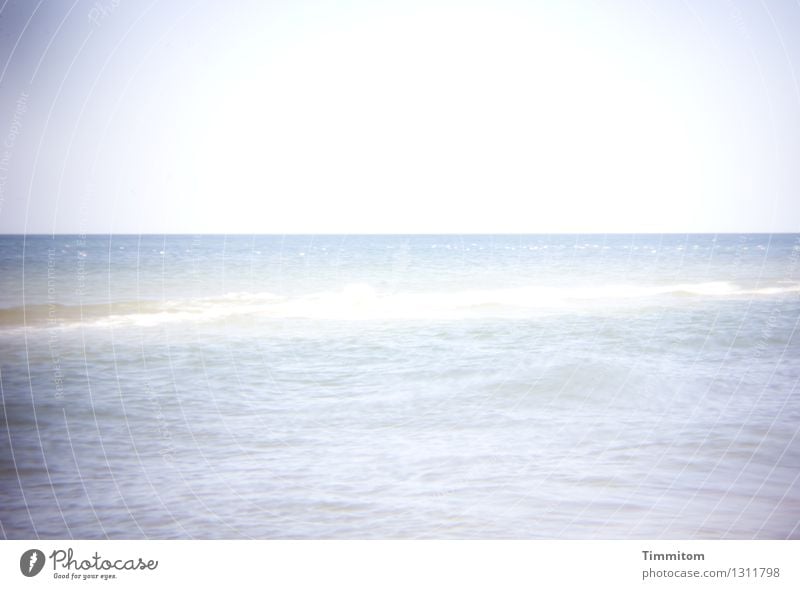Nordsee, ruhig. Ferien & Urlaub & Reisen Sommer Sommerurlaub Meer Wellen Umwelt Natur Urelemente Wasser Himmel Schönes Wetter Blick hell natürlich blau grau