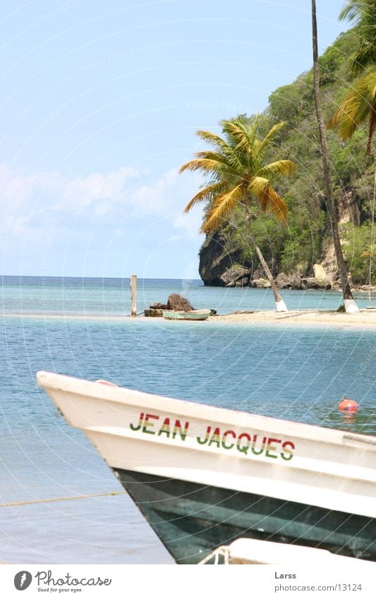 urlaub Marigot Bay Wasserfahrzeug Palme Strand St. Lucia Kuba