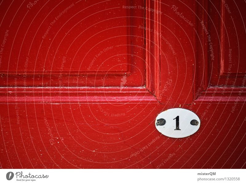 1 Kunst ästhetisch Ziffern & Zahlen rot Tür Schilder & Markierungen Farbfoto mehrfarbig Außenaufnahme Detailaufnahme Experiment abstrakt Menschenleer