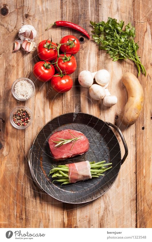 Adlerblick Lebensmittel Fleisch Gemüse Kräuter & Gewürze Bioprodukte Pfanne Gesundheit gut braun rot Appetit & Hunger Genusssucht Rinderlende Steak Rindfleisch