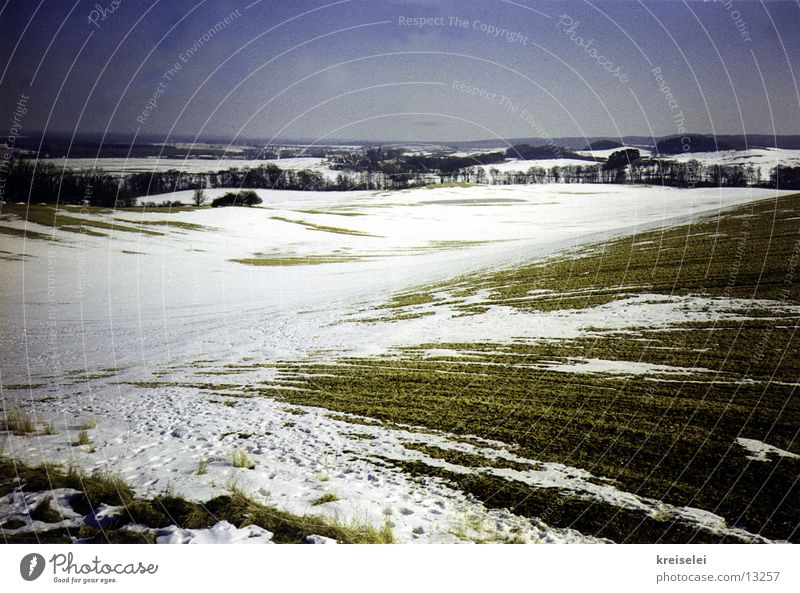 schneefeld Feld Winter ruhig Schnee Himmel Landschaft