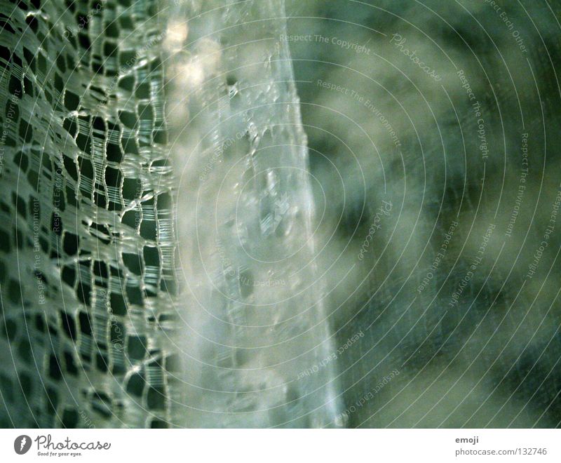 Stoff Gardine Vorhang Muster Unschärfe Tiefenschärfe Makroaufnahme durcheinander grün kalt zyan Vernetzung Dekoration & Verzierung verziert obskur träumen