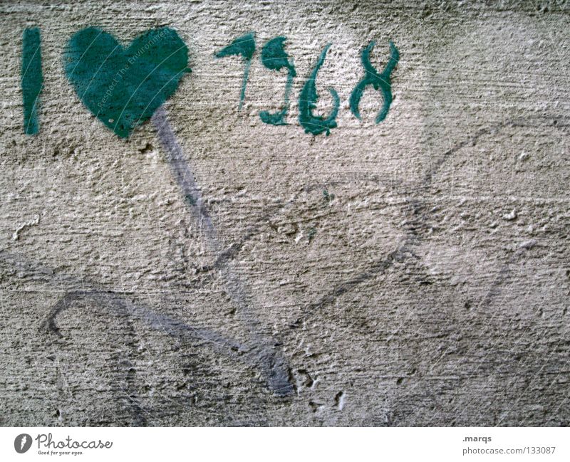 68er i Liebe 9 Sechziger Jahre Zuneigung mögen dreckig links Generation Revoluzzer Politik & Staat grau grün Wand protestieren Krieg gegen Tagger Straßenkunst