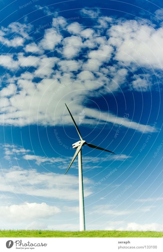 Windkraft Windkraftanlage Elektrizität Energie Energiewirtschaft umweltfreundlich Wolken Konstruktion Erneuerbare Energie ökologisch Umweltschutz modern