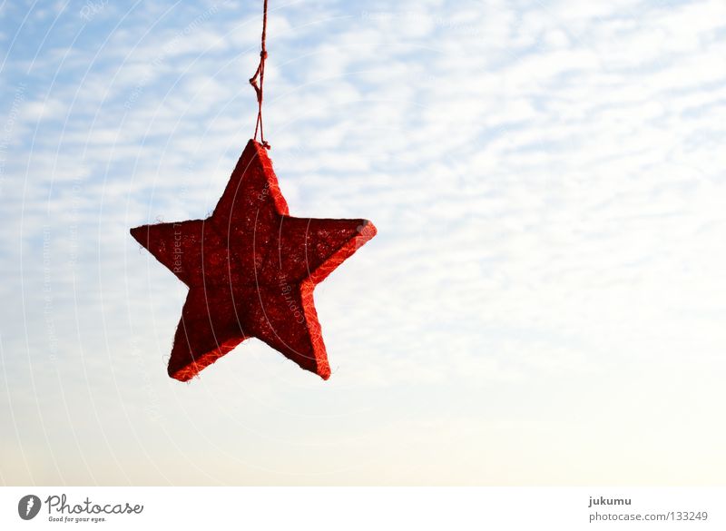 ein stern ... Gegenlicht rot Wolken Weihnachten & Advent Himmel Stern (Symbol) Sonne blau
