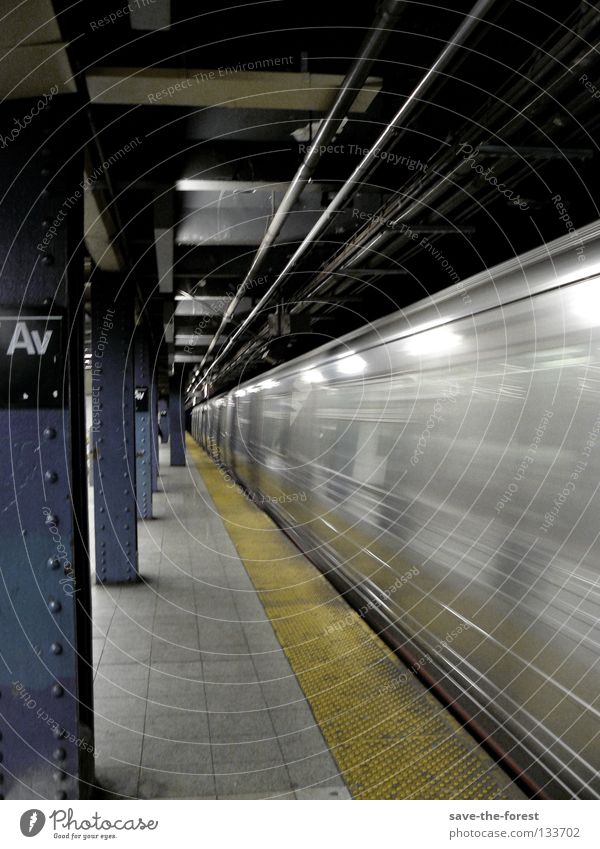 motion New York City U-Bahn Eisenbahn Geschwindigkeit Bahnhof Bewegung USA