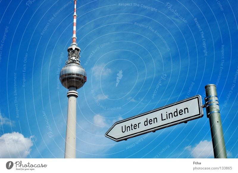 Preußenspargel Funkturm Straßennamenschild Berlin Berliner Fernsehturm Turm Linde Hauptstadt Aussicht
