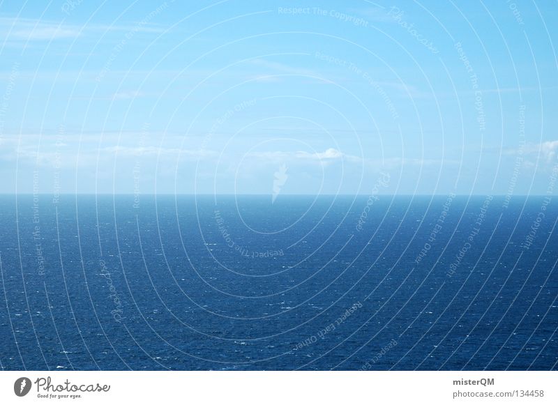 Am Ende der Welt. Meer Wellen blau Zukunft ungewiss Ferne Zukunftsangst vorhersagen Himmel Horizont gehen ruhig Klimawandel Nordpol schmelzen flach Treffpunkt