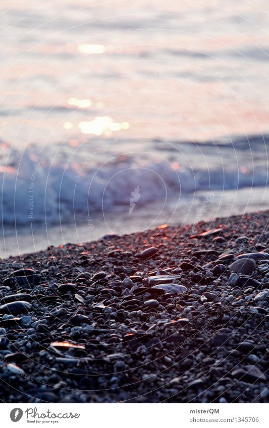 Golden Stones. Kunst ästhetisch Meer Meerwasser Wellen Kieselstrand Strand Strandspaziergang Strandparty Sonnenuntergang Urlaubsstimmung