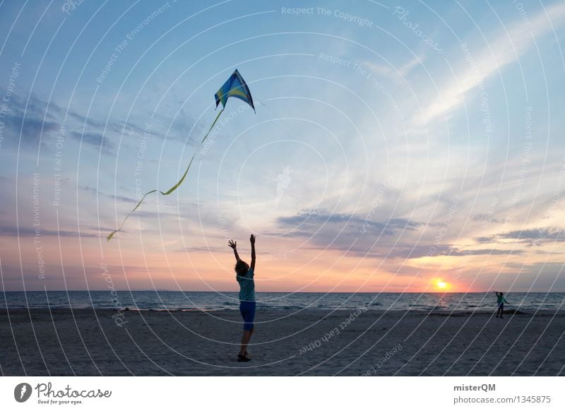 On the Beach II Kunst ästhetisch Wind aufsteigen Windböe Freizeit & Hobby Spielen spielend Lenkdrachen Drachenfliegen Ferien & Urlaub & Reisen Freiheit