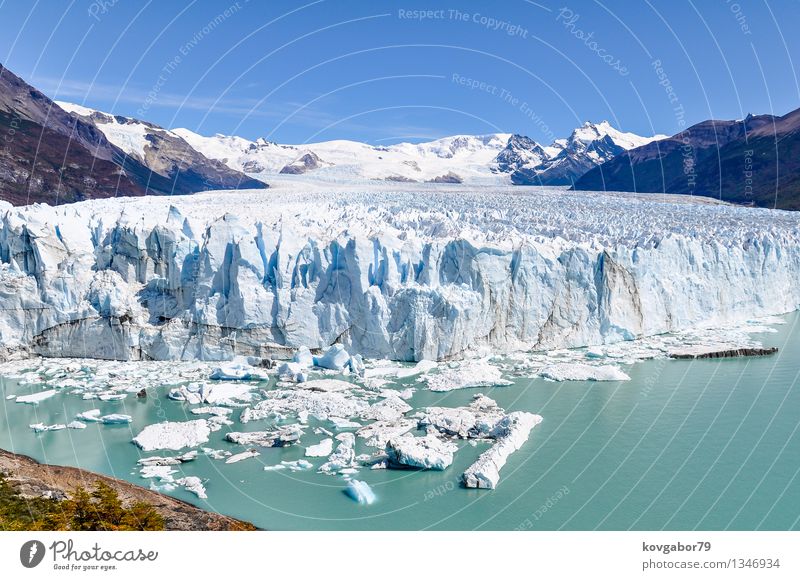 Frontansicht des Perito Moreno Glacier, Argentinien Ferien & Urlaub & Reisen Tourismus Natur Landschaft Himmel Wolken Park Gletscher weiß Patagonien RTW