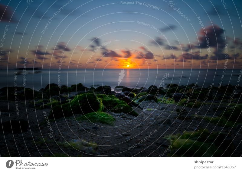 Sunset on Mauritius tauchen Schnorcheln Umwelt Natur Urelemente Sand Wasser Himmel Wolken Sonne Sonnenaufgang Sonnenuntergang Klima Wetter Algen Wellen Küste