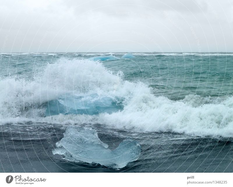 coastal iceberg scenery Meer Wellen Natur Wasser Wolken Küste kalt Sauberkeit blau Eisberg Island Eisscholle schwimmender eisberg treibender eisberg gefroren