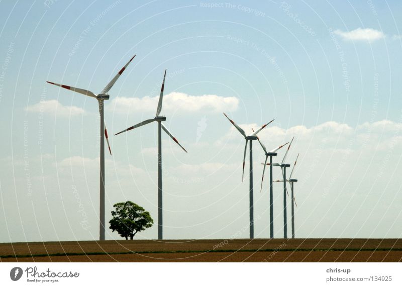 Windenergieanlage Elektrizität Erneuerbare Energie Windkraftanlage Umweltschutz ökologisch Energiewirtschaft Kohlendioxid Sauberkeit Klimawandel Hersteller blau
