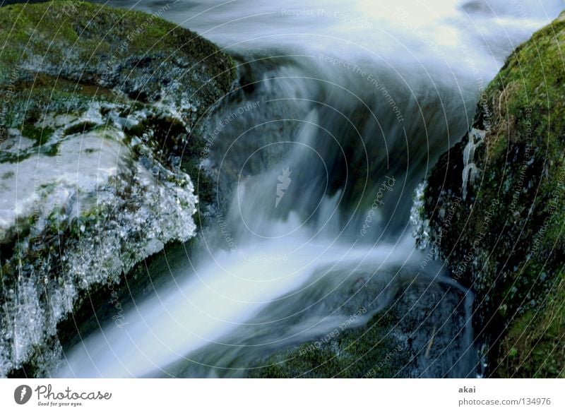 Softeis Landschaft Wasser Bach Fluss Wasserfall kalt weich Wildbach Schwarzwald Schauinsland Mittelgebirge graufilter Langzeitbelichtung Bewegungsunschärfe