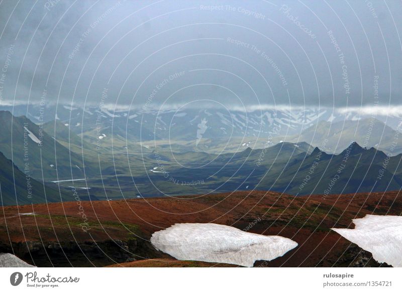 Island #4 Ferien & Urlaub & Reisen Abenteuer Ferne Freiheit Camping Schnee Berge u. Gebirge wandern Trekking Natur Landschaft Wolken Wetter schlechtes Wetter