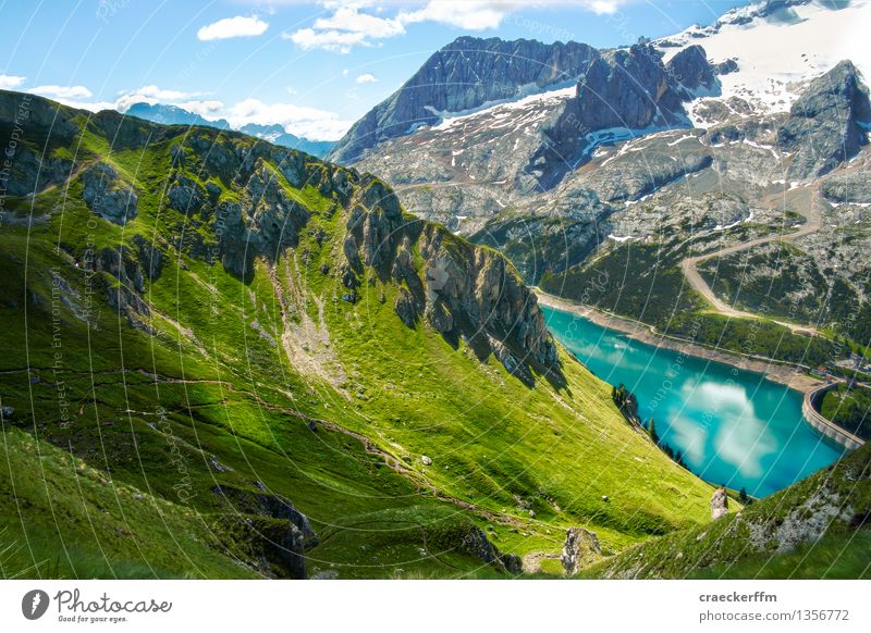 Dolomiten VII Ferien & Urlaub & Reisen Tourismus Ausflug Freiheit Sommer Sommerurlaub Berge u. Gebirge wandern Umwelt Natur Landschaft Hügel Alpen See