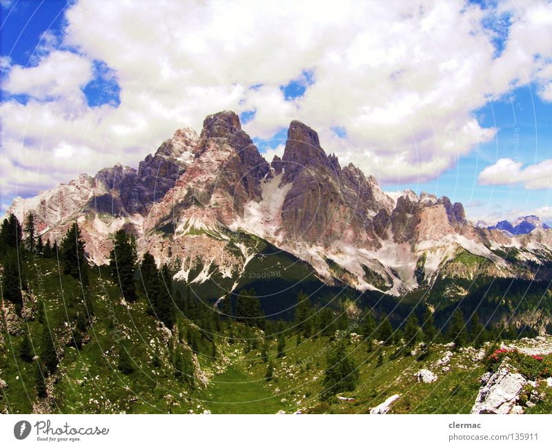 dolomiten monte cristallo Dolomiten Italien Ferien & Urlaub & Reisen Alm wandern Berge u. Gebirge Freude Felsen Natur cortina sexten