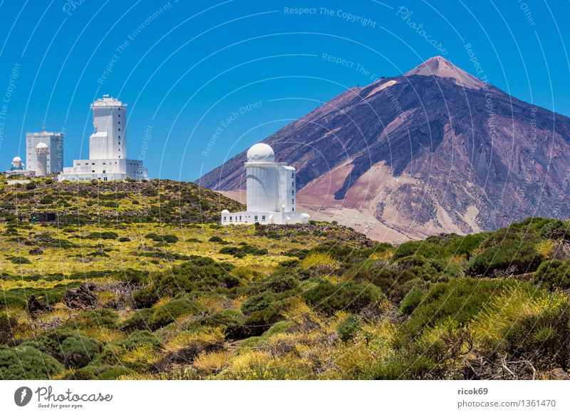 Observatorio del Teide Ferien & Urlaub & Reisen Berge u. Gebirge Natur Landschaft Wolkenloser Himmel Vulkan Observatorium Bauwerk Gebäude Architektur
