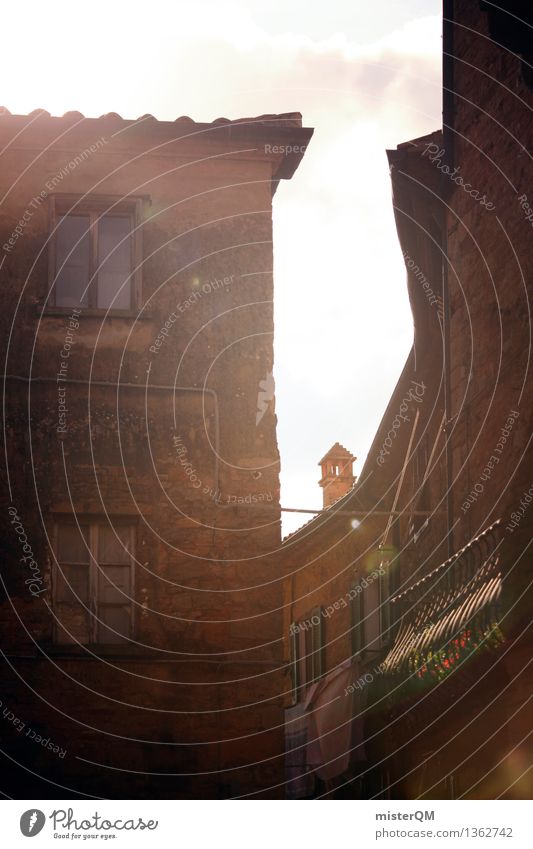 Gasse in Lucca. Kunst ästhetisch mediterran Italien Italienisch Kleinstadt Dorf Idylle Süden Farbfoto mehrfarbig Außenaufnahme Experiment abstrakt Menschenleer
