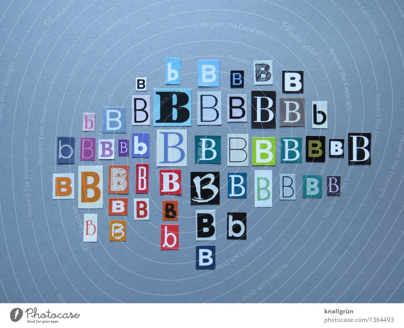Ich kaufe ein B Schriftzeichen Kommunizieren eckig mehrfarbig Lateinisches Alphabet Großbuchstabe Buchstaben Sprache Auswahl viele Farbfoto Studioaufnahme