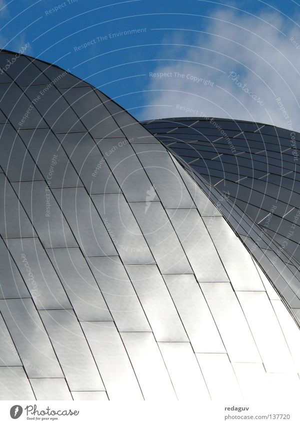 Jay Pritzker Pavilion Chicago Dach Reflexion & Spiegelung Stahl rund Gebäude Architektur modern Detailaufnahme Metall Himmel