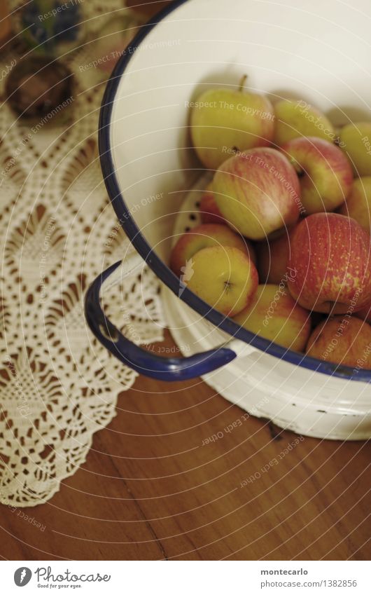 bitte zugreifen... Lebensmittel Frucht Apfel Ernährung Bioprodukte Sieb Schalen & Schüsseln Dekoration & Verzierung Sammlerstück Emaille Tisch Tischwäsche Holz