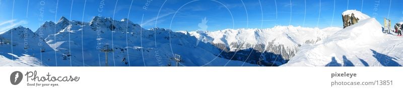Bergpanorama Montafon Panorama (Aussicht) Winter Berge u. Gebirge Schnee Alpen Himmel groß Panorama (Bildformat)