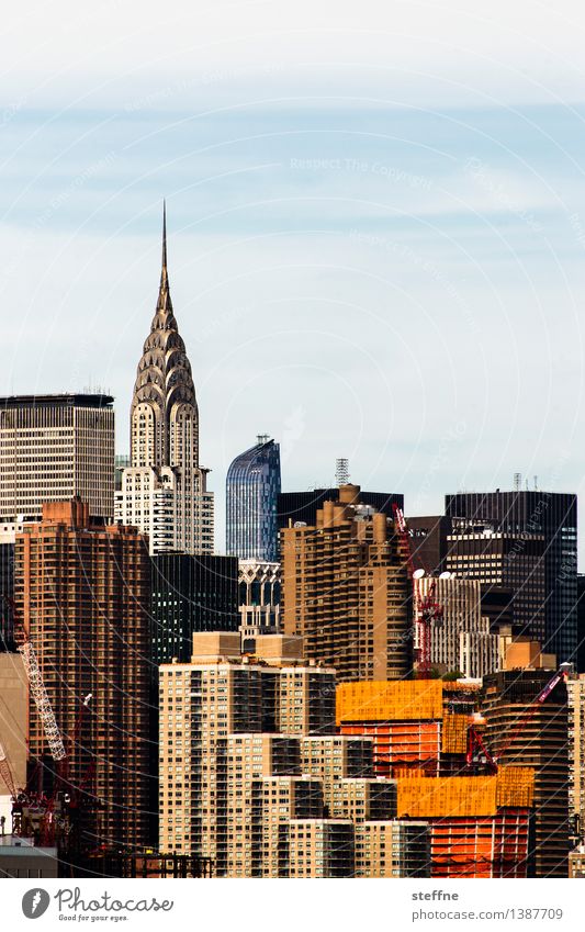 Bevölkerungsdichte Himmel Schönes Wetter Manhattan New York City USA Stadt Skyline überbevölkert Hochhaus Wahrzeichen bevölkerungsdichte Häusliches Leben