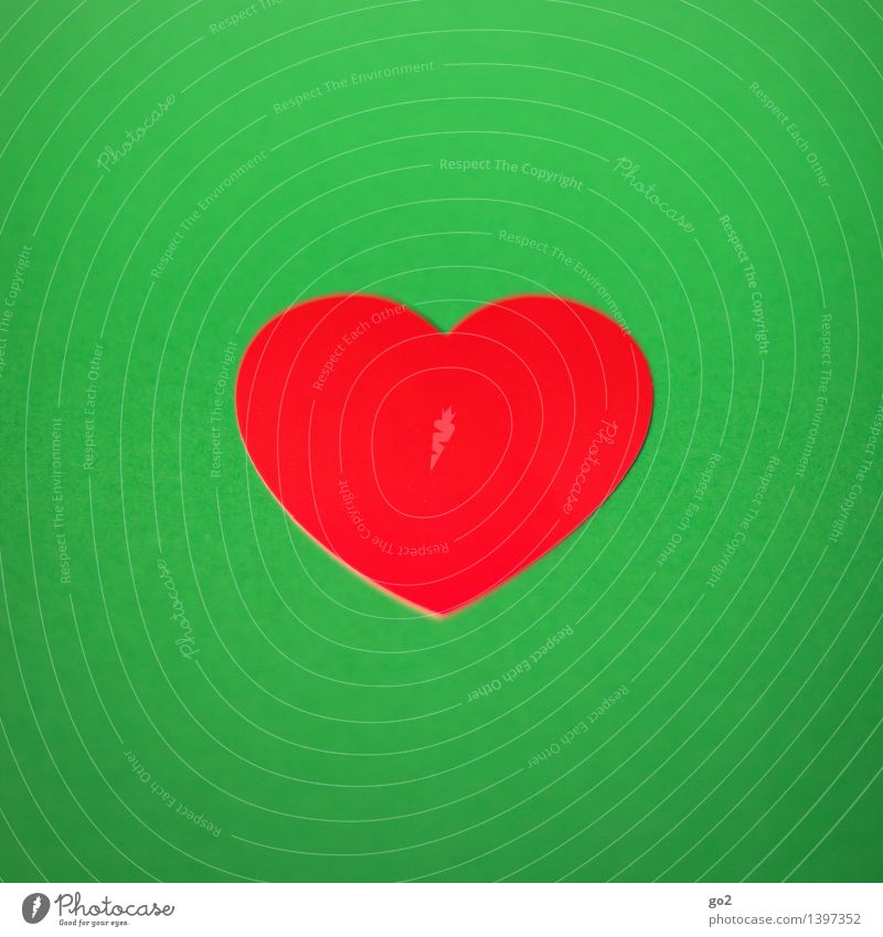 Herzig Gesundheit Gesundheitswesen Basteln Valentinstag Papier Zeichen ästhetisch einfach grün rot Liebe Design Farbfoto Innenaufnahme Studioaufnahme