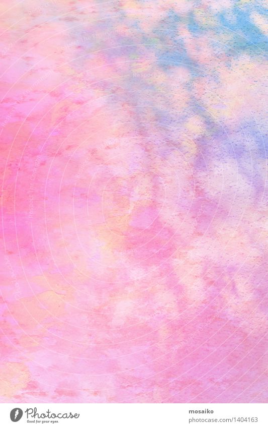 bunte Aquarelle - abstraktes backround Design Hand Kunst Gemälde Papier blau gelb rosa Farbe Wasserfarbe Kreide Farbstift Grunge Grafik u. Illustration