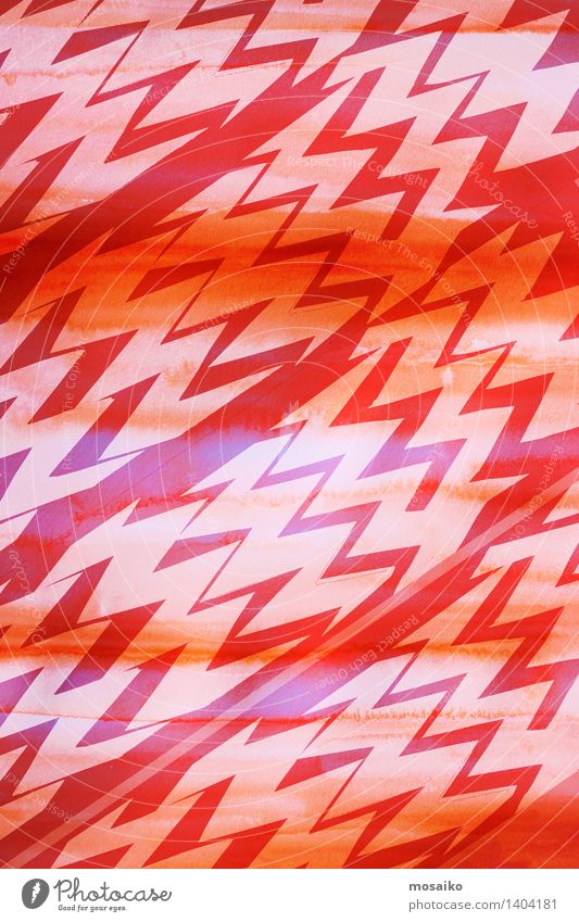 dynamisches Zickzackmuster Design Dekoration & Verzierung Kunst Ornament Linie hell modern rot Farbe Kreativität geschnitten minimalistisch