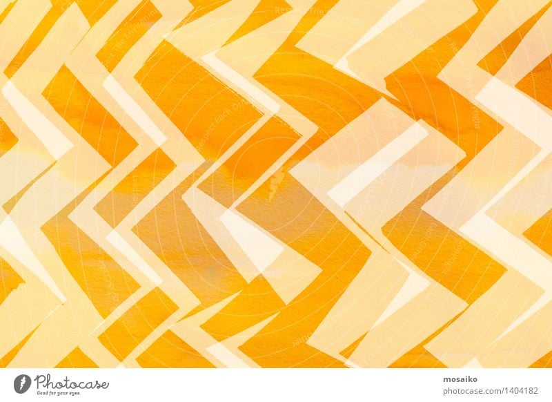 dynamisches Zickzackmuster - abstraktes Design Dekoration & Verzierung Kunst Ornament Linie hell modern gelb Zufriedenheit Energie Farbe komplex Kreativität