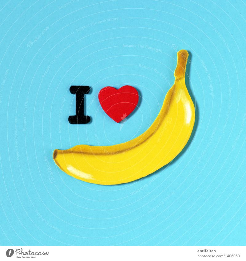 I <3 bananas Lebensmittel Frucht Banane Ernährung Essen Bioprodukte Vegetarische Ernährung Diät Fasten Freizeit & Hobby Handarbeit heimwerken Basteln Moosgummi