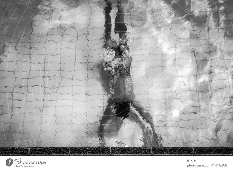 Unterwasserfotografie Lifestyle Freizeit & Hobby Sommerurlaub Badeurlaub Sport Wassersport Sportler Schwimmen & Baden tauchen Schwimmbad Junge Junger Mann