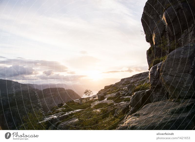 Norwegen IX Ferien & Urlaub & Reisen Ausflug Abenteuer Ferne Freiheit Berge u. Gebirge wandern Umwelt Natur Landschaft Himmel Wolken Horizont Sonne
