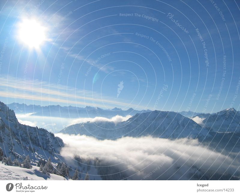 WinterWonderLand 3 Wolken Österreich Panorama (Aussicht) Schnee Sonne Berge u. Gebirge Aplen groß