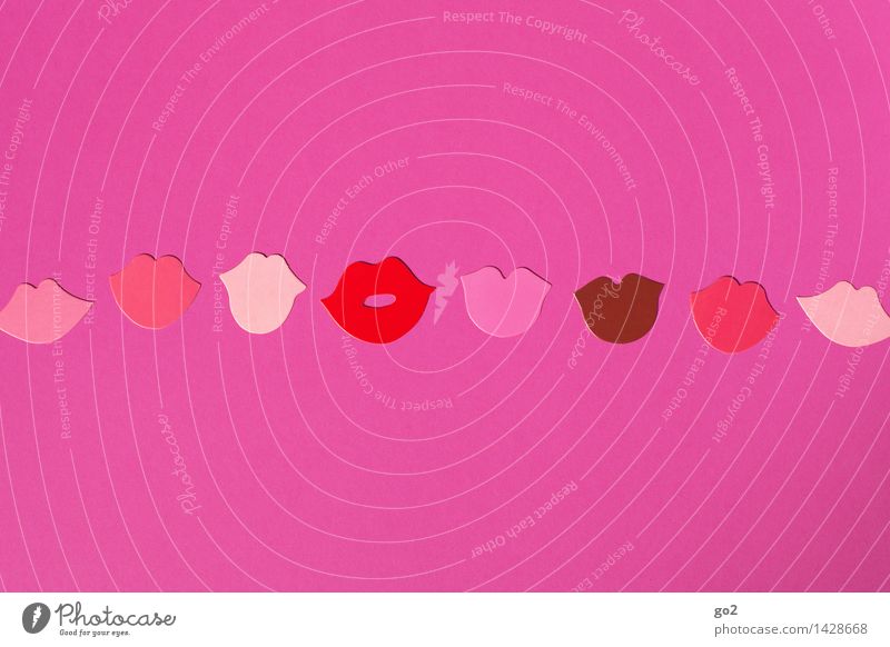 :-* Freude schön Lippenstift Basteln Mund Papier Küssen Lächeln lachen ästhetisch Fröhlichkeit einzigartig Erotik feminin rosa Gefühle Lebensfreude Kitsch
