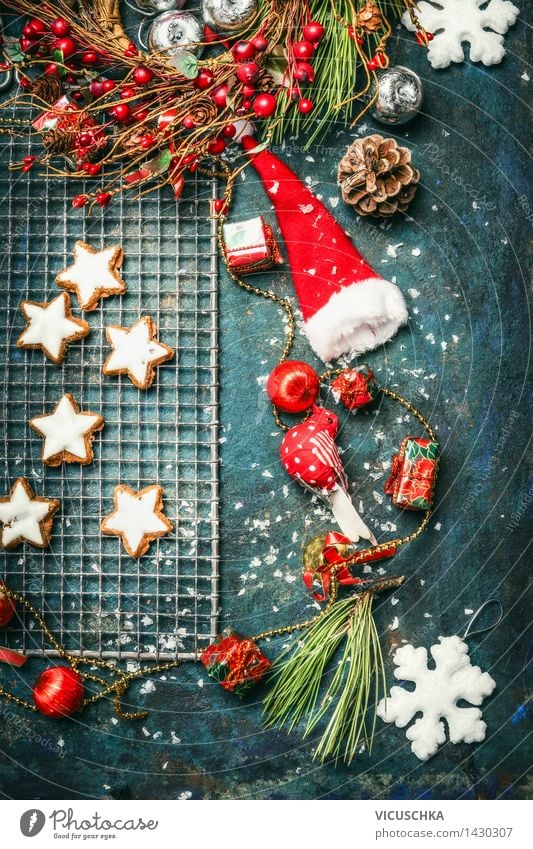 Weihnachtsplätzchen und Winterdekoration Kuchen Dessert Süßwaren Kräuter & Gewürze Ernährung Festessen Stil Design Freude Häusliches Leben Wohnung