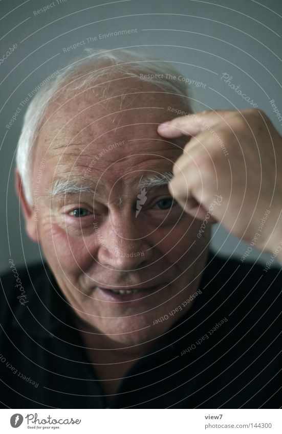 Vogel haben Großvater Mann maskulin steil lustig lachen Meisen gestikulieren hervorrufen sortieren Schaufenster Gesicht Porträt Zeichen Leben Spuren gehorchen