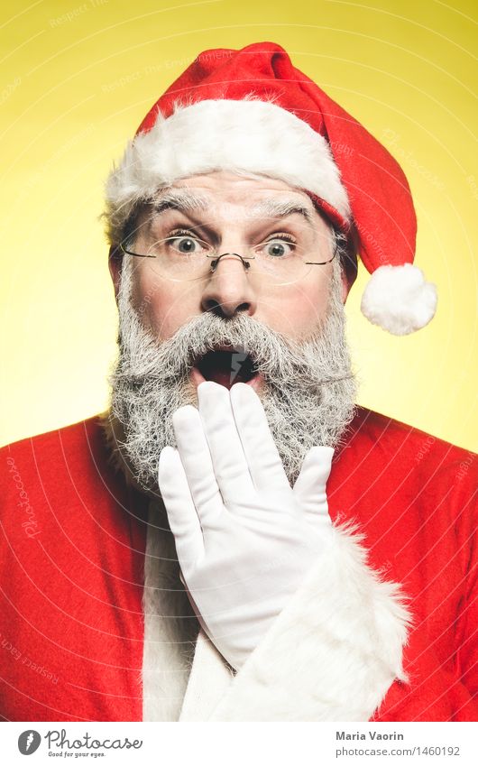 Ho Ho Ho Feste & Feiern Weihnachten & Advent Mensch maskulin Mann Erwachsene Männlicher Senior 1 45-60 Jahre Mantel Brille Handschuhe Mütze weißhaarig Bart