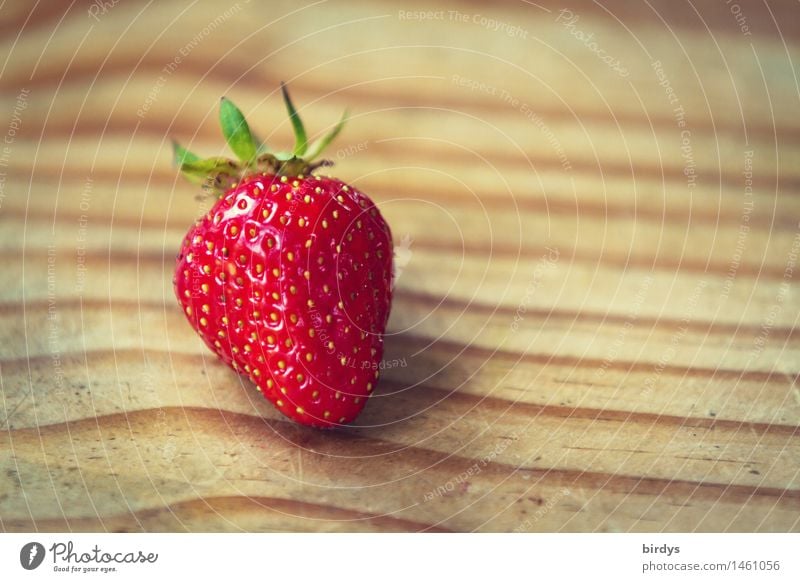 Das Beste am Norden sind unsere... Frucht Erdbeeren Holztisch Linie Duft liegen ästhetisch frisch lecker positiv saftig süß gelb grün rot schön Lebensfreude
