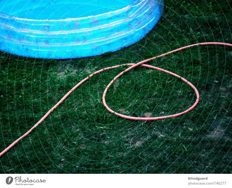 Kinder-Garten-Auffangbecken Wasser rosa spritzen blau Verzerrung fließen frisch Sommer nass feucht Flüssigkeit Stern (Symbol) Biegung Bogen Spielen Freude