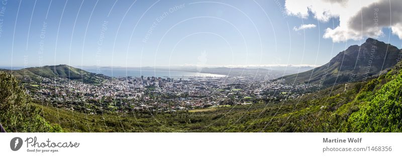 Kapstadt Panorama Landschaft Stadt Hafenstadt Stadtzentrum Ferien & Urlaub & Reisen Ferne Afrika Provinz Westcap Südafrika Tafelberg Horizont Himmel Farbfoto
