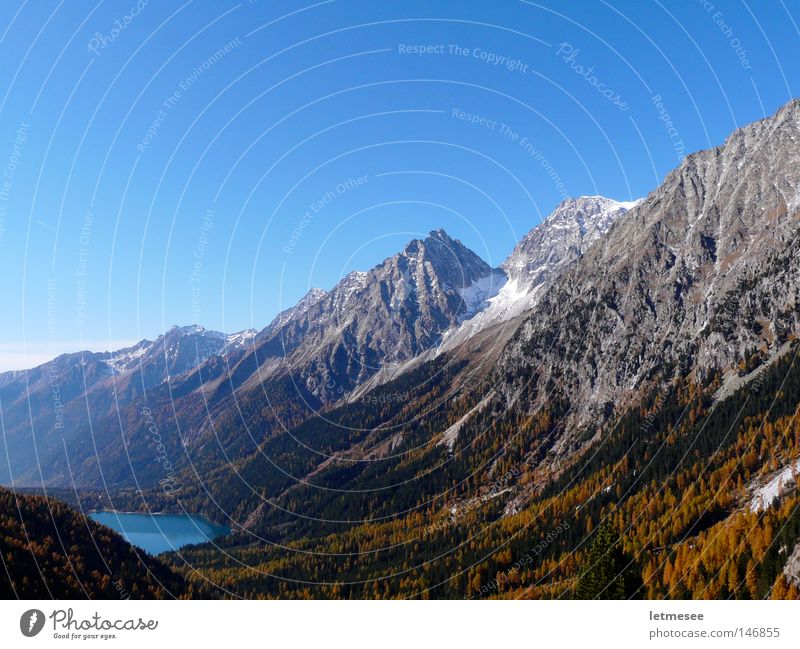 Alto Adige Autunno Herbst mehrfarbig frisch Jahreszeiten Italien Alpen alpin Südtirol Antholzer See Antholzer Tal Lärche gelb Oktober Berge u. Gebirge Schnee
