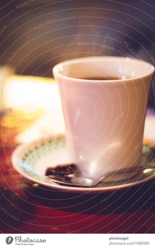 Kaffee-Duft Ernährung Frühstück Getränk Heißgetränk Geschirr Tasse Löffel Erholung genießen trinken Flüssigkeit heiß lecker Zufriedenheit Lebensfreude
